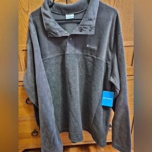 Columbia Charcoal Gray Men's Fleece Pullover NWT XXL